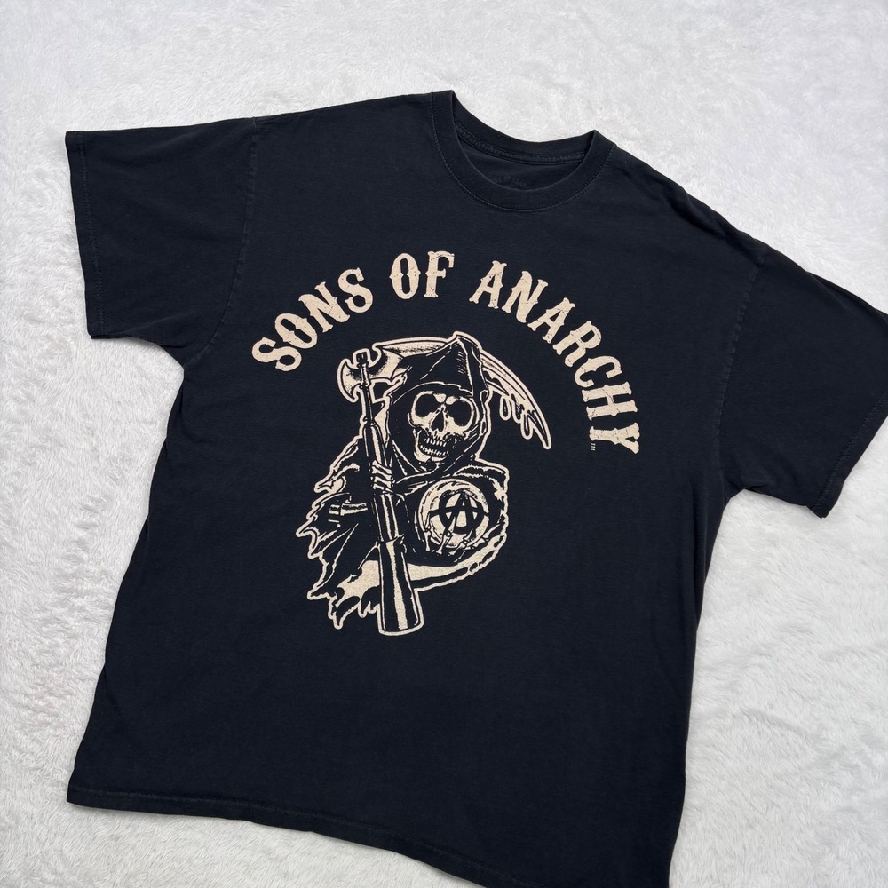 Sons of Anarchy T-Shirt Men‎ XL (FIT M) Black Grim Reaper Biker Goth Tee SAMCRO - Picture 3 of 9